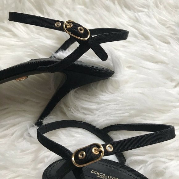 DOLCE&GABBANA Jewelled-Bow Grosgrain Sandals - Picture 2 of 12